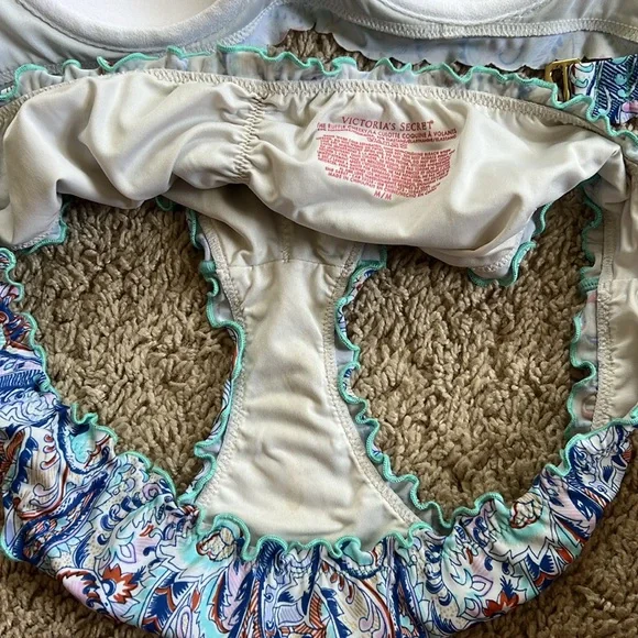 Victoria Secret Blue Foil Paisley Bikini Set - Picture 6 of 6